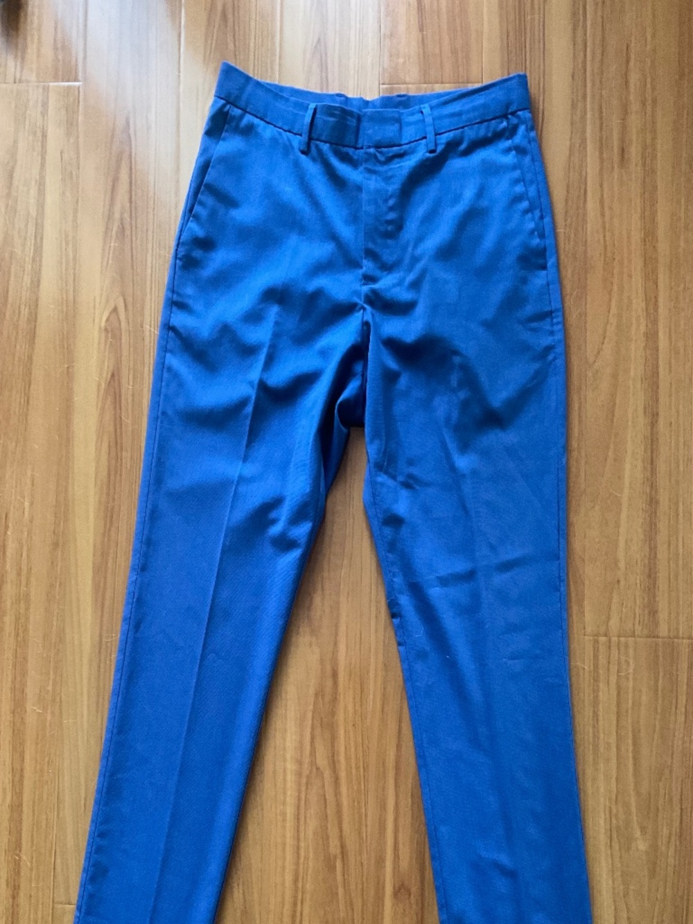 Perry Ellis Portfolio Men’s Blue Flat Front Slim Fit Trouser Polyester 34x32